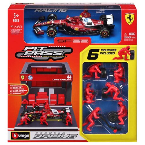 Bburago : F1 trkaći automobil - Ferrari SF-25 Pit / Lewis Hamilton 1/43 Slike