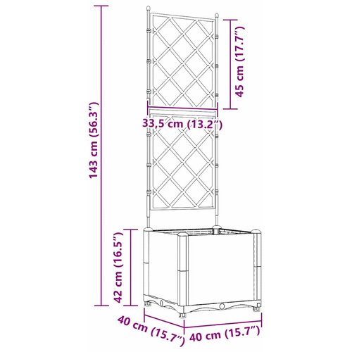  Vrtna saksija Svijetlo siva 40 x 40 x 143 cm Plastika Slike