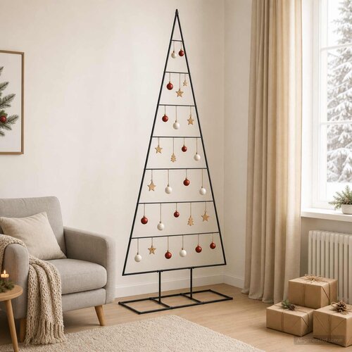  Metalna božićna jelka KUOPIO 210 cm Metal Crna Slike