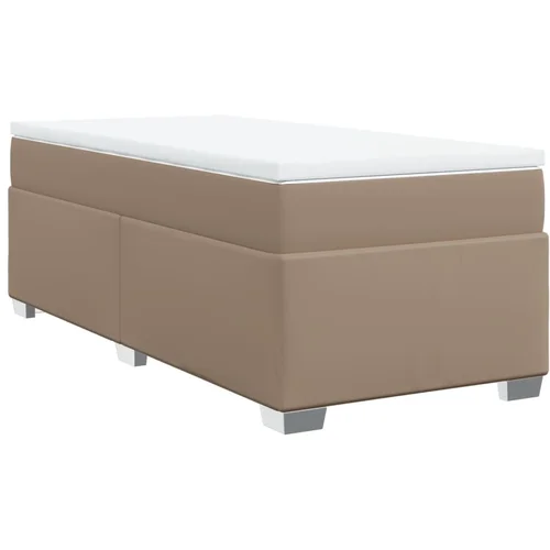 vidaXL Box spring postelja z vzmetnico kapučino 80x200 cm umetno usnje, (21308553)