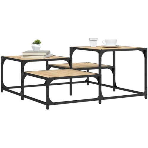 vidaXL Klubska mizica sonoma hrast 87,5x87,5x40 cm inženirski les Cene