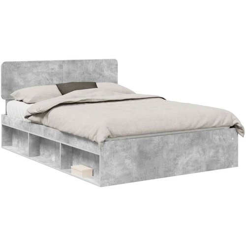  Okvir za krevet Beton 160 x 200 cm Čvrsto borovo drvo Slike