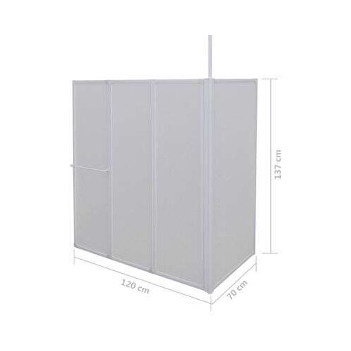 VidaXL Zaslon za tu&amp;scaron;-kadu L-oblika 70 x 120 x 137 cm 4 panela sklopivi Slike