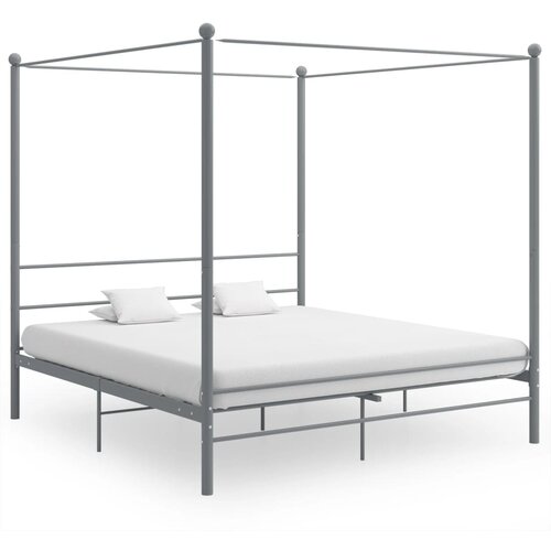 Okvir za krevet s nadstrešnicom sivi metalni 180 x 200 cm Cene