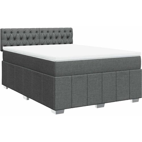 Maison Chic Box spring postelja - Vzmetna postelja z vzmetnico temno siva 140x200 cm blago SL24627, (21890495) Cene