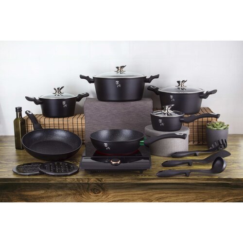 Berlinger Haus BH/1474N set jedilne posode color changing line, 15 kosov, črna Slike