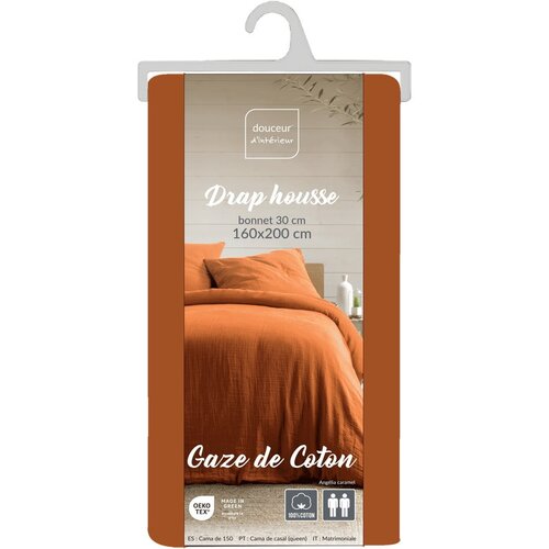 Douceur d int&amp;eacute;rieur Oranžna/rjava rjuha iz muslina 160x200 cm Angelia &amp;ndash; Slike