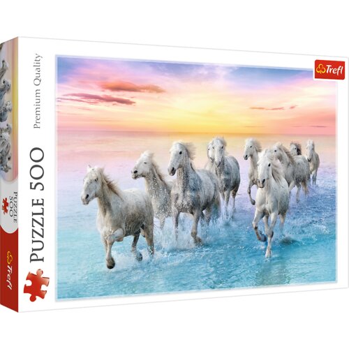 Puzzle 500 pcs. White horses galloping Trefl 37289 Cijene