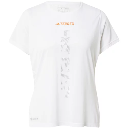 adidas Terrex Funkcionalna majica 'Agravic' svetlo siva / oranžna / bela