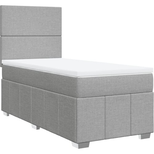 Maison Chic Box spring postelja - Vzmetna postelja z vzmetnico svetlo siva 90x190 cm blago SL17657, (21894601) Cene