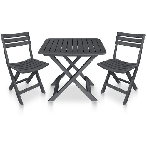 VidaXL 3-dijelni sklopivi bistro set plastični antracit Slike