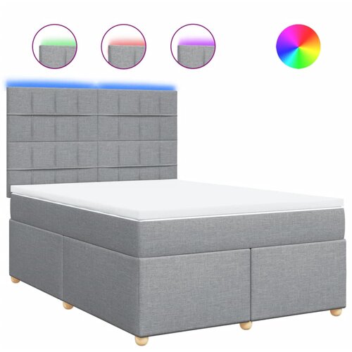 Maison Chic Box spring posteljni - Vzmetna postelja z vzmetnico svetlo siv 140x190 cm blago SL4579, (21901849) Cene