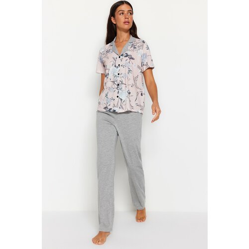 Trendyol Pajama Set - Gray - Floral Slike