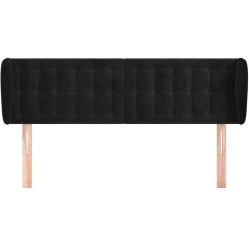  Uzglavlje s u&amp;scaron;ima crni 147x23x78/88 cm bar&amp;scaron;unasti Slike