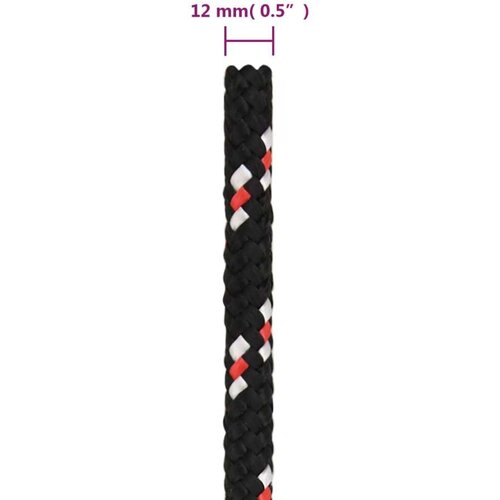 vidaXL Vrv za čoln črna 12 mm 100 m polipropilen Cene
