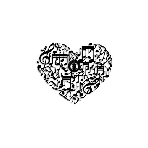 Opviq musical heart black wall lamp Cene