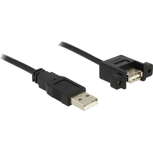 Delock USB kabel USB 2.0 USB-A utikač, USB-A utičnica 1.00 m crna 85106 Slike