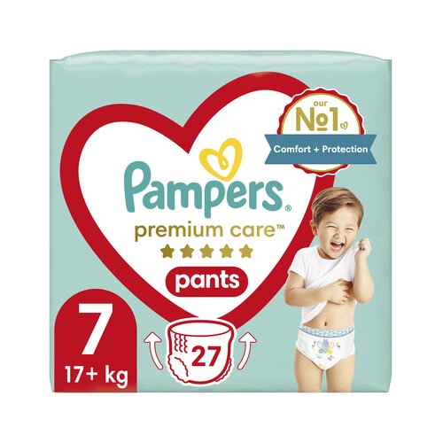 Pampers Premium Care gaćice -pelene vel.7 17 kg+ 27 kom Slike