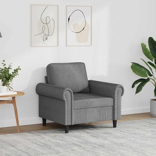 vidaXL Fotelja tamnosiva 60 cm baršunasta Cene