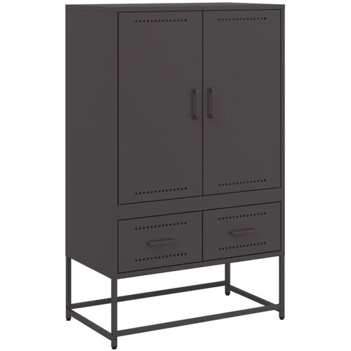  Visoka komoda crna 68x39x111,5 cm od čelika Slike