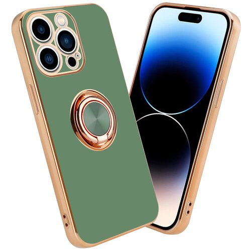 Cadorabo Ohišje, združljiv z Apple v sijajni svetlo zeleni barvi - Zlato z obročem - Zaščitni pokrov iz fleksibilnega silikona TPU, z zaščito pred kamero in držalom magnetnega avtomobila, (20603228) Cene
