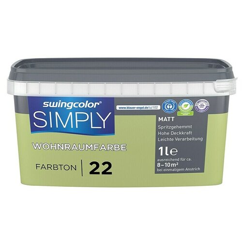 SWINGCOLOR Stenska barva Simply (Zelena - št. 22, Mat, 1 l) Cene