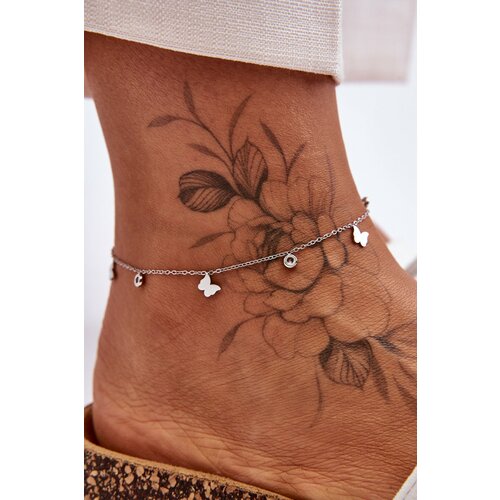 Kesi Leg bracelet With butterflies silver Slike