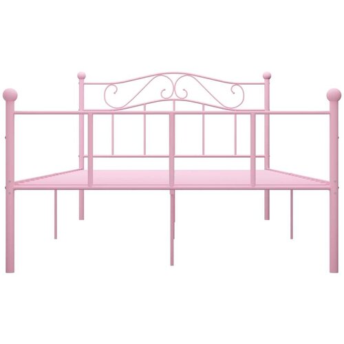 VidaXL Okvir za krevet ružičasti metalni 140 x 200 cm Slike