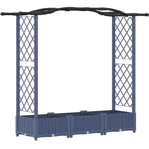 vidaXL Dvignjeno leži&scaron;če s trellisom in streho Siva 169 x 40 x 125 cm, (5000287908) Cene