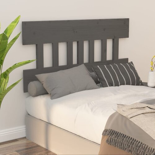  Uzglavlje za krevet sivo 143,5 x 3 x 81 cm od masivne borovine Slike