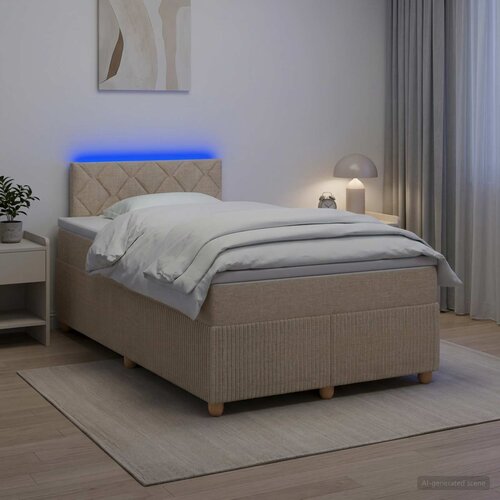  Boxspring krevet s madracem Krem 120 x 190 cm Tkanina Cijene