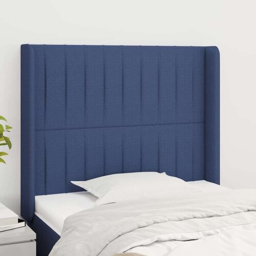  Uzglavlje s u&amp;scaron;ima plavi 83x16x118/128 cm od tkanine Slike