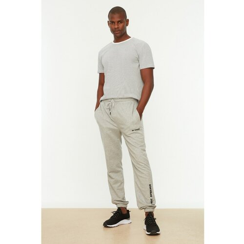 Trendyol Gray Men's Regular Fit Printed Sweatpants Slike