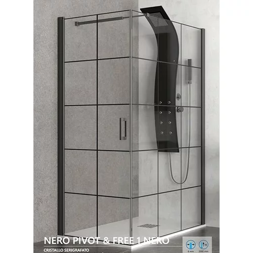 Karag Tuš kabina Nero Pivot Free 80x120
