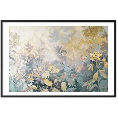  Plakat Tapestry Pattern in Colorful Flowers 90x60 Crni okvir s margom Slike