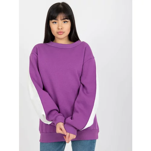 Fashion Hunters Purple hoodie with slits on the sleeves