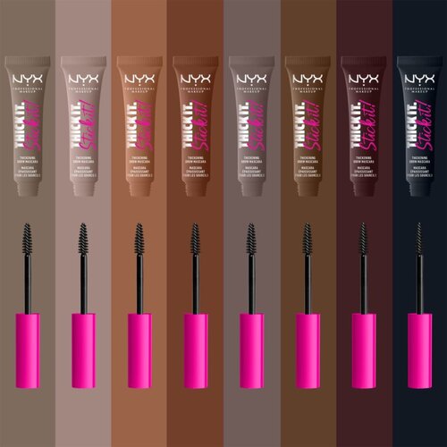 NYX Professional Makeup Thick It Stick It! maskara za obrvi 7 ml odtenek 08 Black Slike