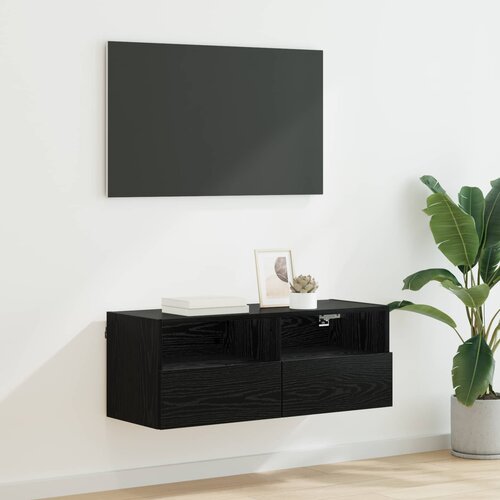 TV zidni ormar Crni hrast 80 x 30 x 30 cm Konstruirano drvo Cijene