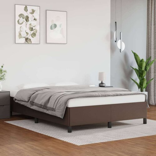  Za krevet smeđi 140x190 cm od umjetne kože Slike