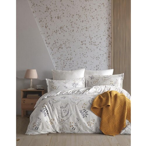 Mila Home Luxury Bež posteljnina za zakonsko posteljo/podaljšana iz renforce bombaža 240x220 cm Soft Floral – Cene