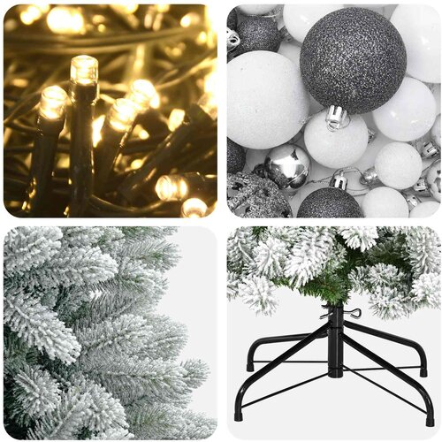  Umjetno božićno drvce s kuglicama 120 cm 150 LED lampica Slike