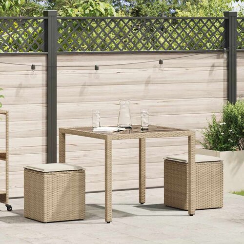 Maison Chic Vrtni stolčki - Vrtni stoli z blazinami 2 kosa Bež 40x40x43 cm poli ratan JS1091, (21877838) Slike