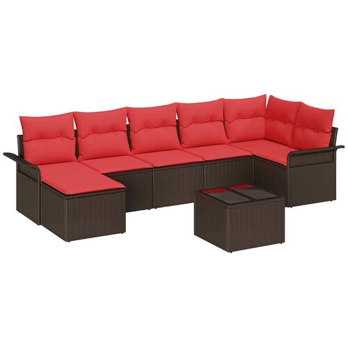  Sjedeća garnitura za vrt 8 kom. Smeđa poliratan 297 x 132,5 x 85 cm Slike