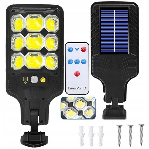  Solarna aku. 63 LED COB cestna svetilka s sezorjem gibanja in mraka + daljinec Slike