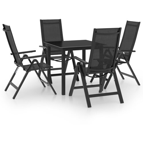 VidaXL Vrtna jedilna garnitura 5-delna aluminij antracitna Slike