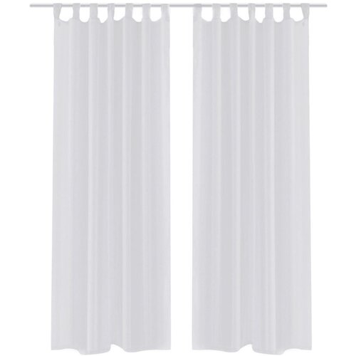 VidaXL Bela prosojna Zavesa 140 x 225 cm 2 kosa Slike