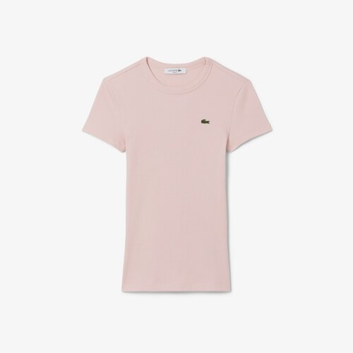 Lacoste SLIM FIT RIBBED COTTON T-SHIRT Ružičasta Slike