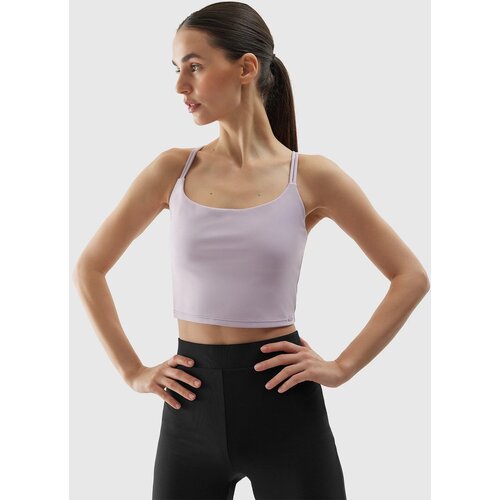 4f Women's Recycled Fabric Yoga Crop Top - Purple Cene
