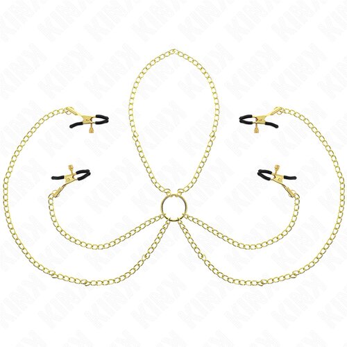 Kink 4 Nipple & Clit Clamps Adjustable Gold Cene