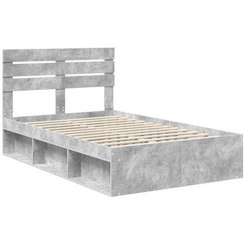  Okvir za krevet Beton 120 x 200 cm Čvrsto borovo drvo Slike